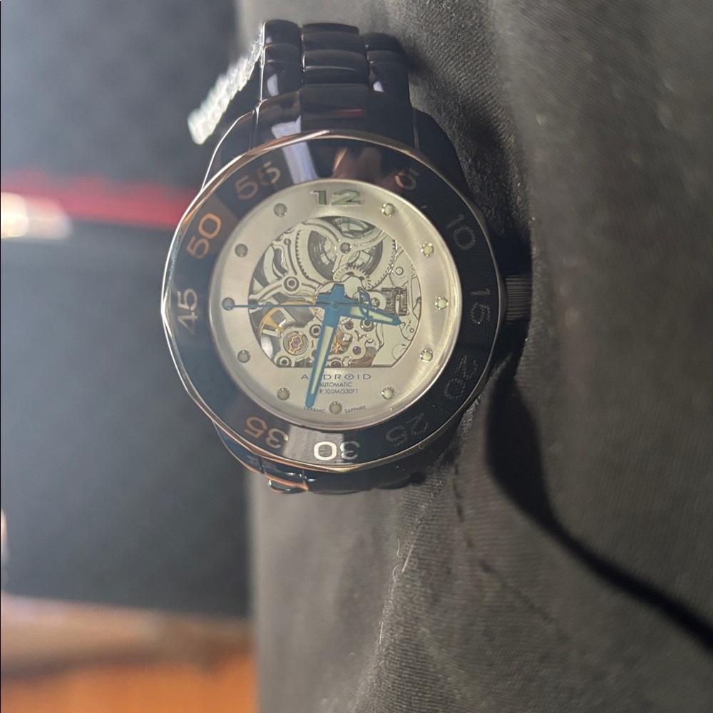 Android USA AD562 – 39 mm Automatic Skeleton, Blue Dial & Ceramic Case